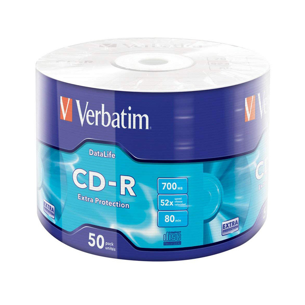Verbatim CD-R 700MB 52X with Branded Surface - 50PCS Verbatim CD-R 700MB 52X with Branded Surface - 50PCS